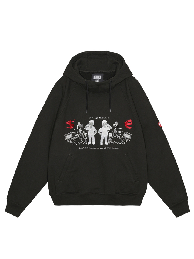 C.E/CAVEMPT INTERCOMMUNICATION BIG HEAVY HOODY BLACK
