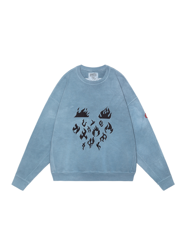 C.E/CAVEMPT OVERDYE FLARE CREW NECK GREY