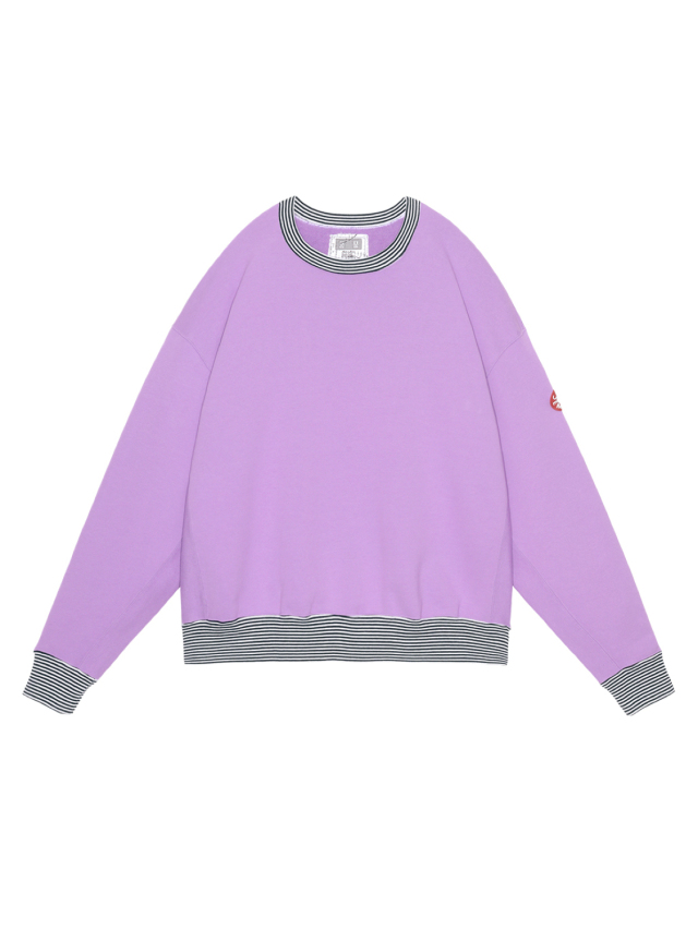 C.E/CAVEMPT STRIPE RIB SOLID CREW NECK PURPLE 2025AW