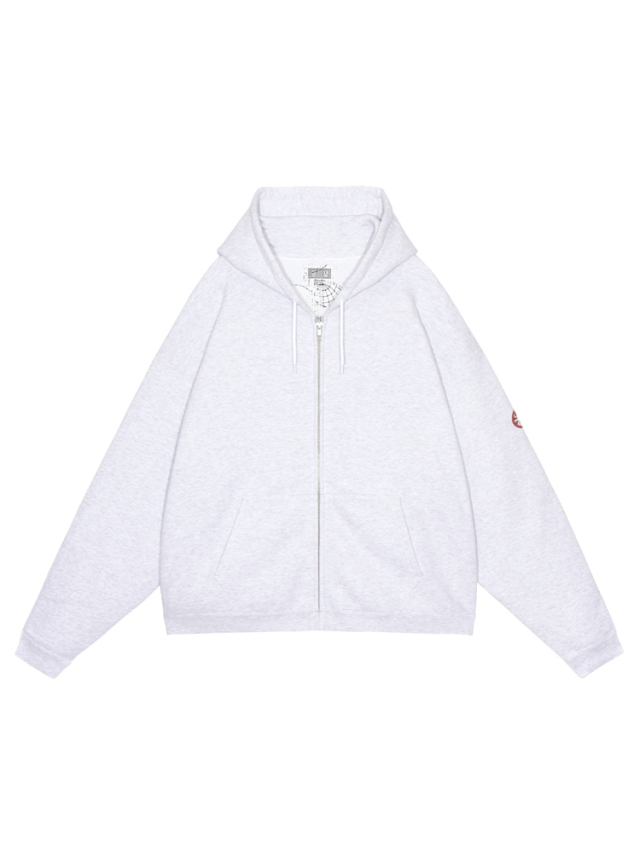 C.E/CAVEMPT SOLID LOOSE ZIP HOODY GREY 2025AW