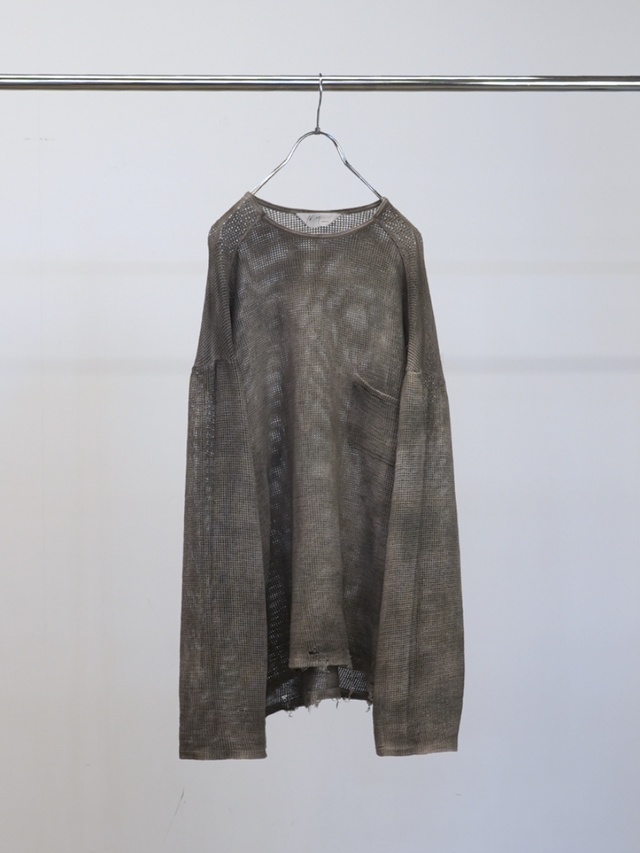 ANCELLM UNEVENNESS MESH LS BLACK 2026SS