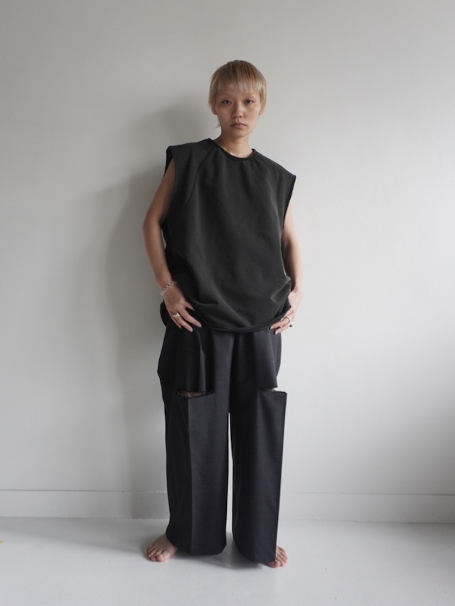 ANCELLM SLEEVELESS AGING T-SHIRT BLACK 通販商品ページ octavia 