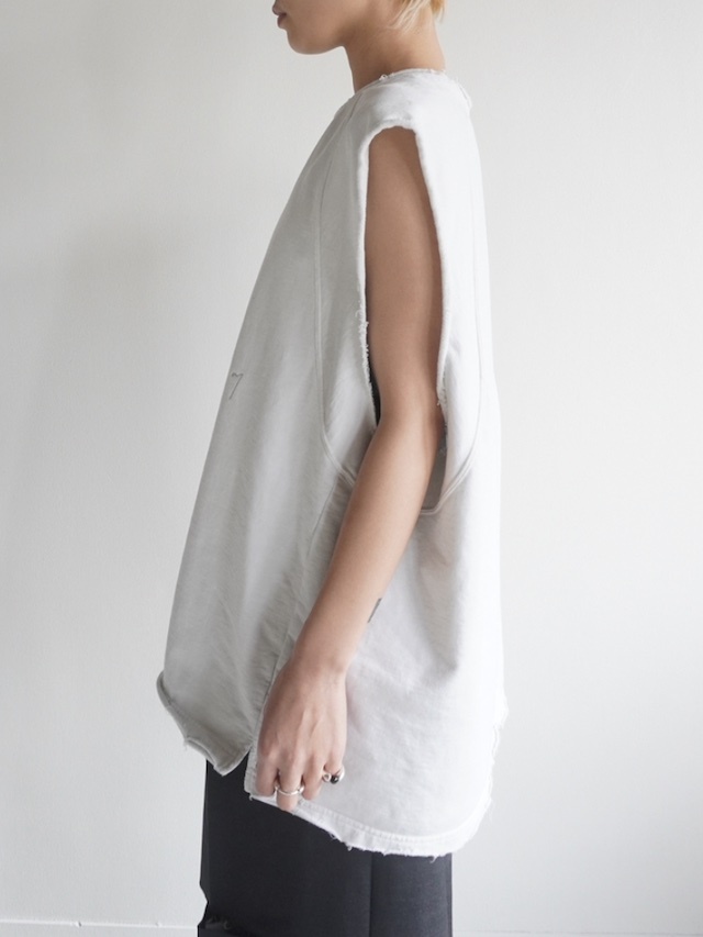 ANCELLM SLEEVELESS AGING T-SHIRT WHITE 通販商品ページ octavia 