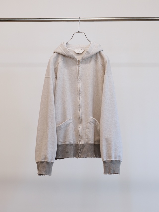 ANCELLM ZIPUP HOODIE HEATHER WHITE