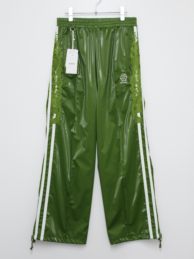 doublet LAMINATE TRACK PANTS KHAKI