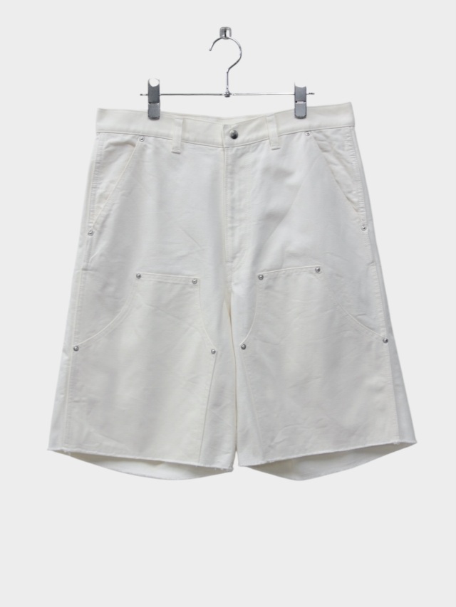 UNUSED DOUBLE KNEE DUCK SHORTS WHITE 2026SS