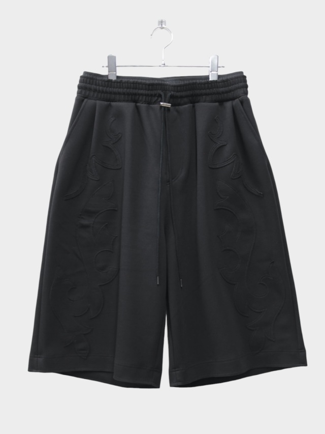arenotis WESTERN CUT DOUBLE KNIT BAGGY SHORTS BLACK 2026SS