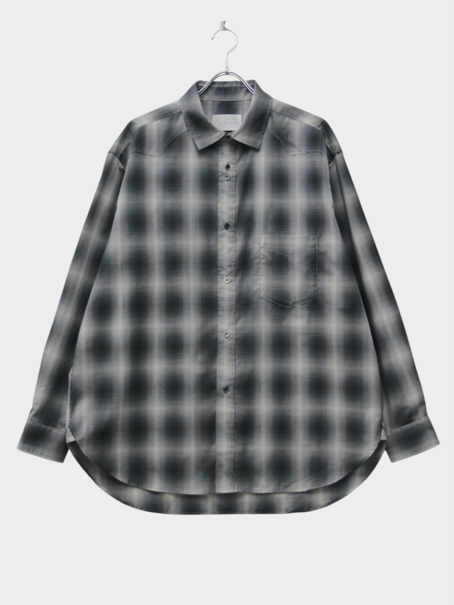 arenotis SHEER CHECK RECYCLED ORGANIC COTTON SHIRT BLACK 2026SS