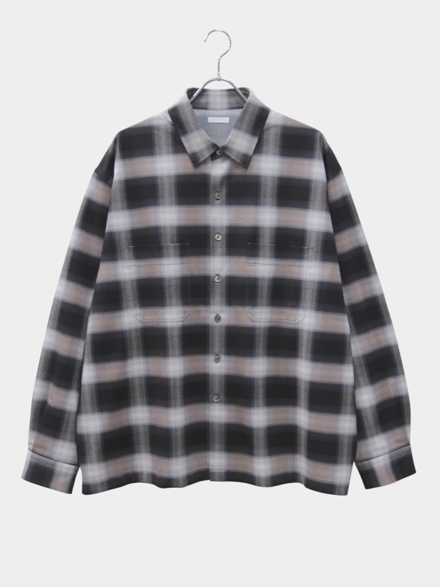 KANEMASA PHIL. 28G OMBRE CHECK BALISE SHIRT BLACK WHITE 2026AW