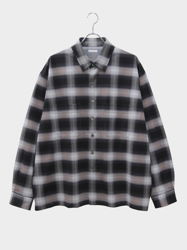 KANEMASA PHIL. 28G OMBRE CHECK BALISE SHIRT BLACK WHITE 2026AW