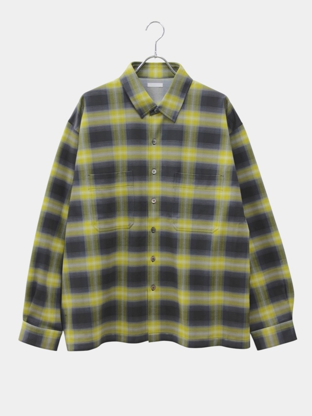 KANEMASA PHIL. 28G OMBRE CHECK BALISE SHIRT CHARCOAL YELLOW 2026AW