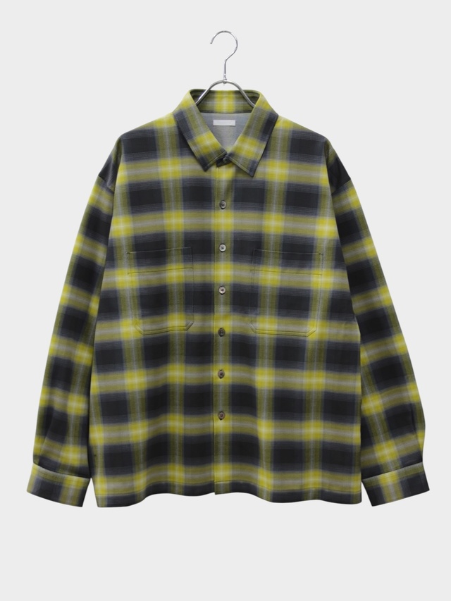 KANEMASA PHIL. 28G OMBRE CHECK BALISE SHIRT CHARCOAL YELLOW 2026AW