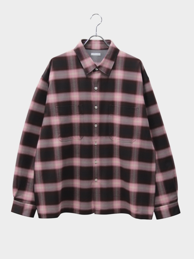 KANEMASA PHIL. 28G OMBRE CHECK BALISE SHIRT PINK BEIGE 2026AW