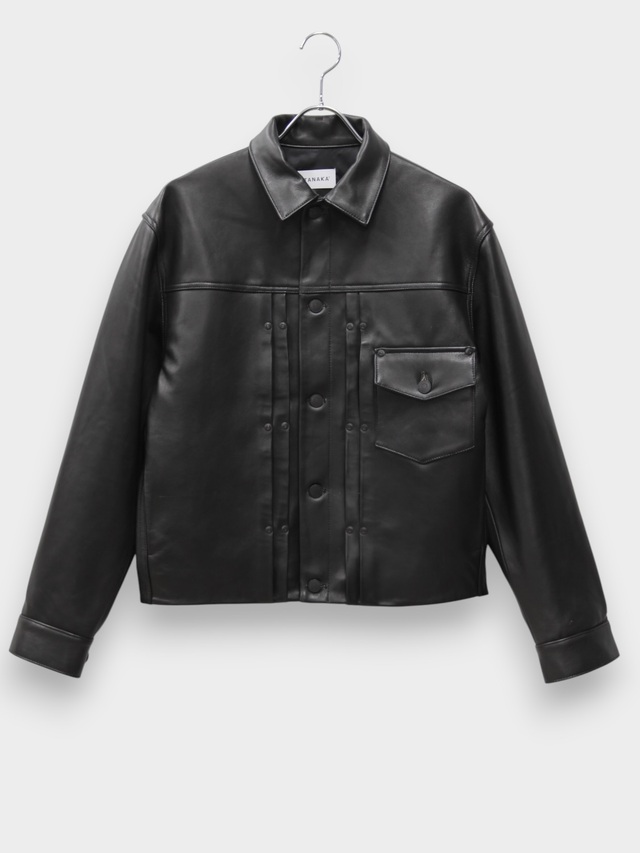 TANAKA LEATHER JEAN JACKET BLACK 2026AW