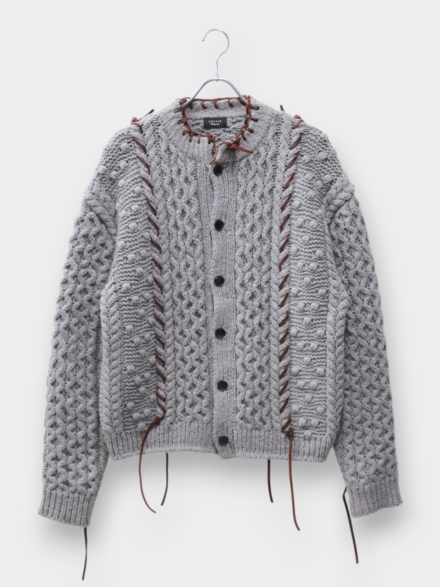 UNUSED CABLE KNIT CARDIGAN GRAY 2026AW