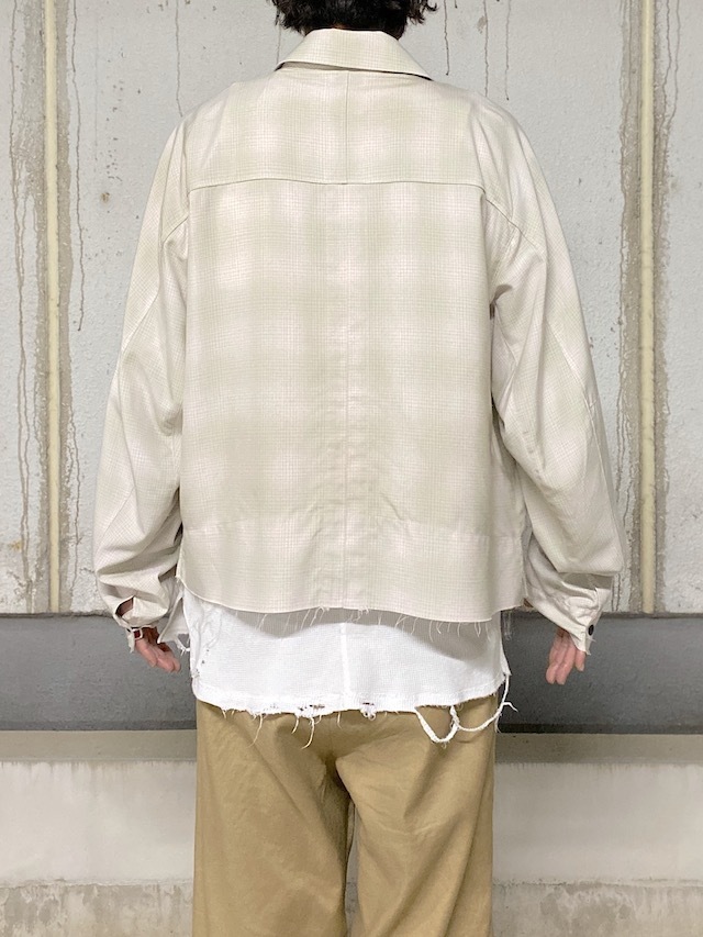 トップス ANCELLM OMBRE CHECK SHORT ZIPUP SHIRT ANCELLM - OMBRECHECK SHORT ZIPUP SHIRT | BROWN | ジップ