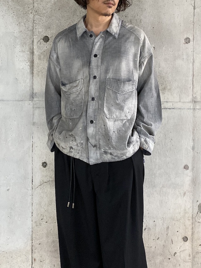 ANCELLM CHAMBRAY SHIRT JACKET BLACK 通販ページ octavia