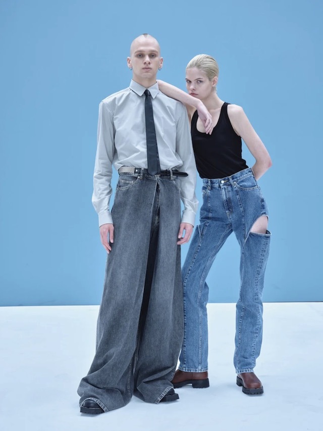 JOHNLAWRENCESULLIVAN WASHED DENIM SUPER WIDE PANTS BLACK 公式通販 