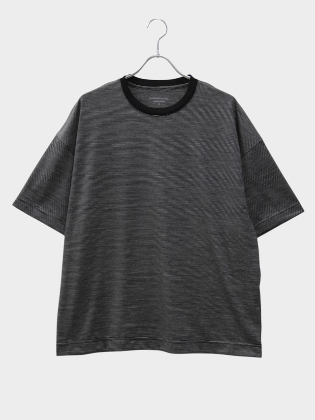 KANEMASA PHIL. 32G WOOL STRIPE SS TEE BLACK 2026AW