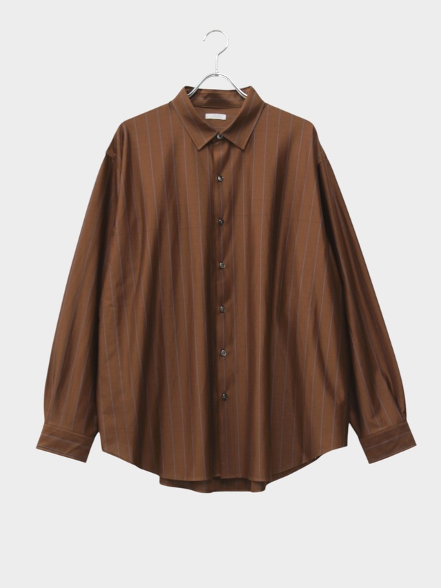 KANEMASA PHIL. 46G STRIPE ATMOSPHERE SHIRT BROWN BLUE 【継続品番】