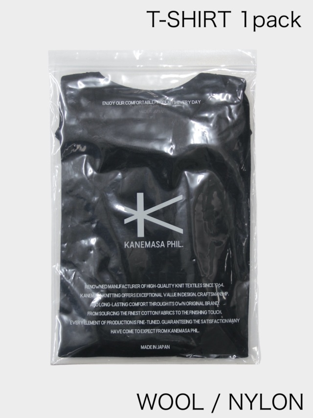 KANEMASA PHIL. 18G WOOL PACK TEE BLACK