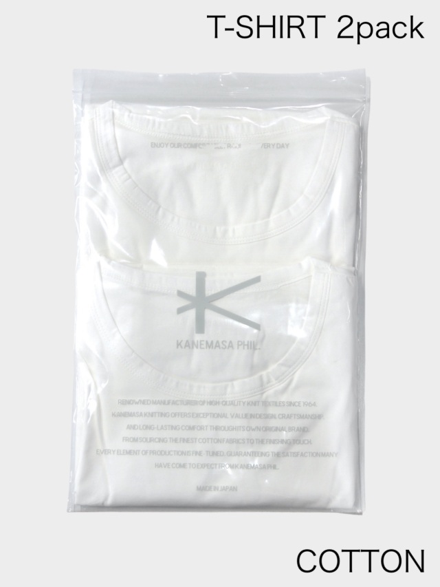 KANEMASA PHIL. 46G COTTON THIN PACK TEE WHITE 2枚組
