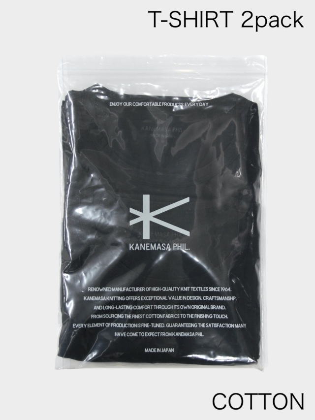 KANEMASA PHIL. 46G COTTON THIN PACK TEE BLACK 2枚組