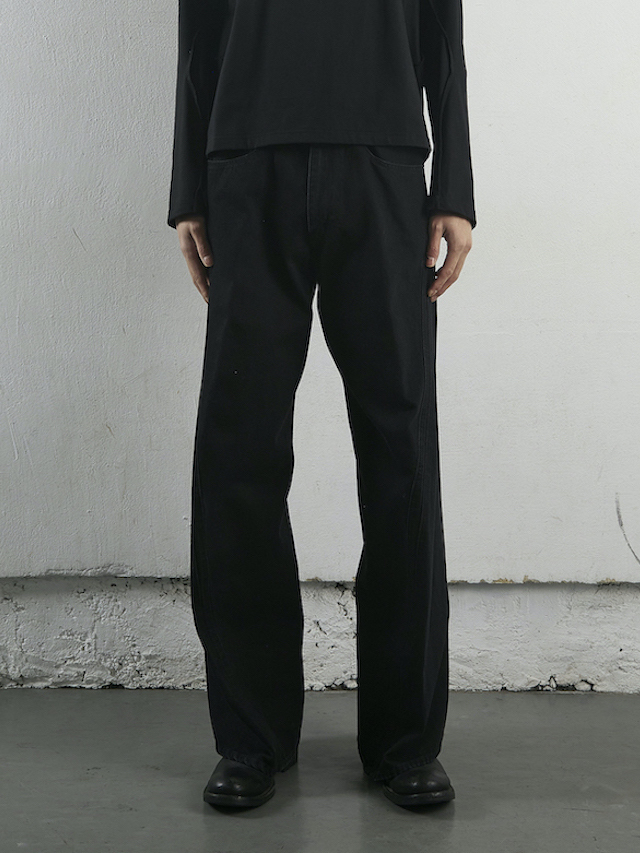 NVRFRGT 3D TWISTED WIDE LEG JEANS FADED BLACK 通販商品ページ 