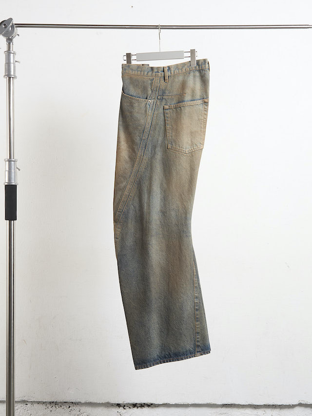 NVRFRGT 3D TWISTED WIDE LEG JEANS MAD FADED INDIGO 通販 商品