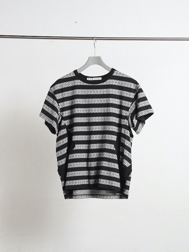 NVRFRGT NORDIC PATTERN JACQUARD T-SHIRT BLACK 通販 商品