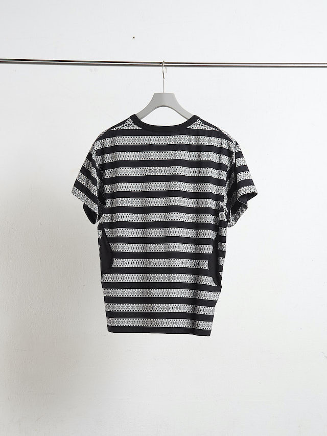 NVRFRGT NORDIC PATTERN JACQUARD T-SHIRT BLACK 通販 商品