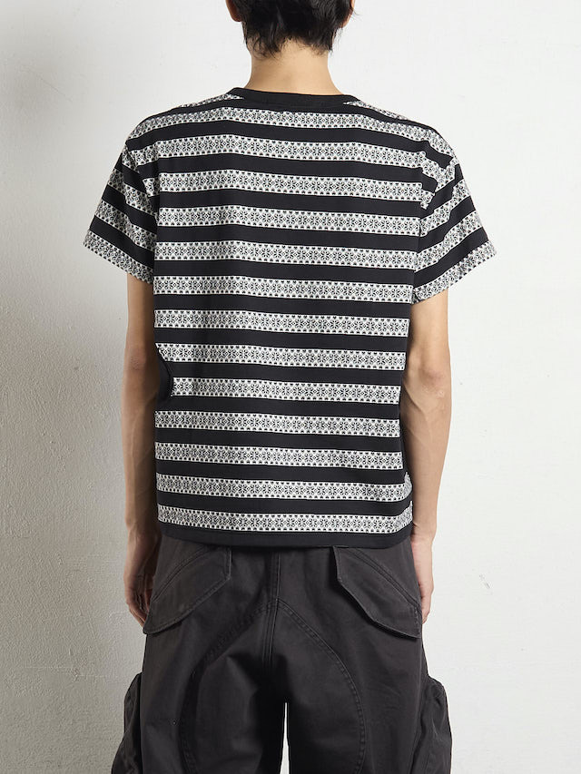 NVRFRGT NORDIC PATTERN JACQUARD T-SHIRT BLACK 通販 商品ページ