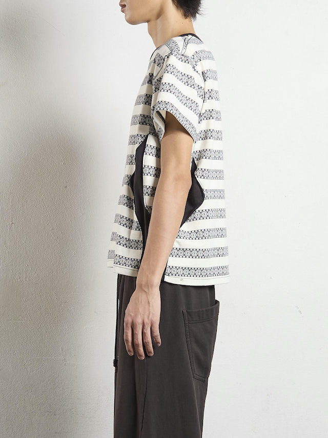 NVRFRGT NORDIC PATTERN JACQUARD T-SHIRT WHITE 通販 商品