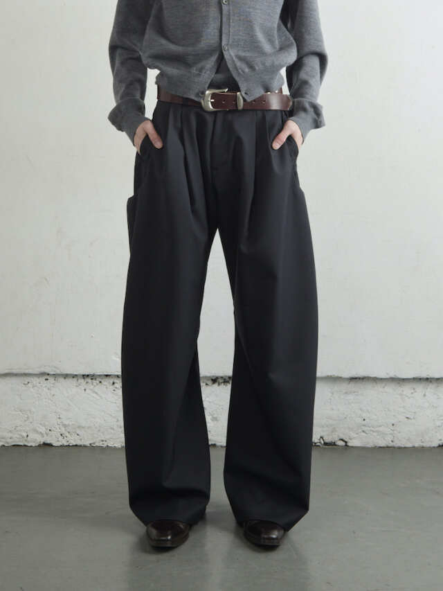 NVRFRGT CURVED LEG UTILITY TROUSERS BLACK 2025AW