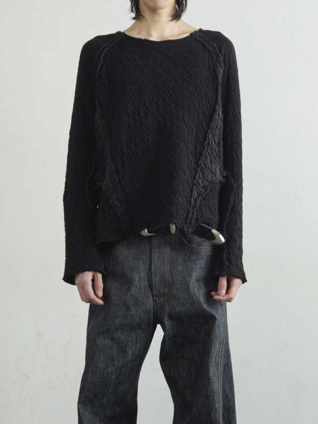 NVRFRGT PANELED LONG SLEEVE T-SHIRT BLACK 2025AW