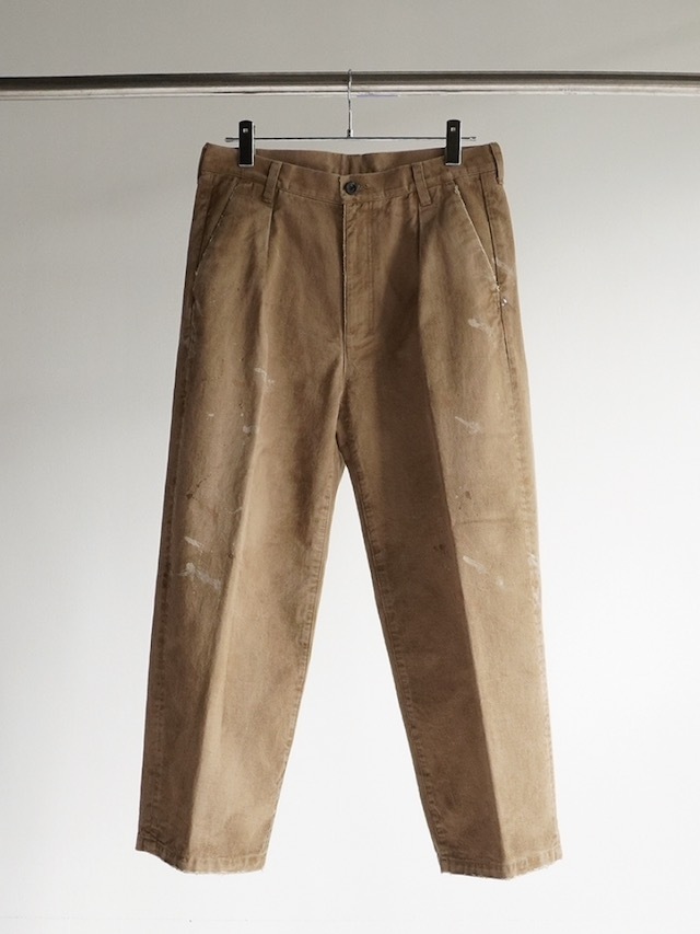 ANCELLM PAINT CHINO TROUSERS BROWN