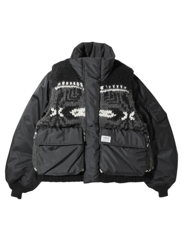 elephant TRIBAL fabrics 通販 Hybrid Cowichan Blouson BLACK 商品 