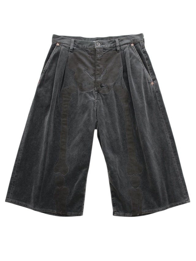 doublet BONE APPLIQUE CORDUROY CROPPEDPANTS GREY 2025AW