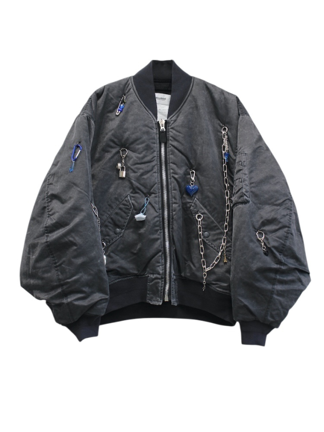 doublet KEY CHAIN DECORATED BOMBER JACKET GREY 通販商品
