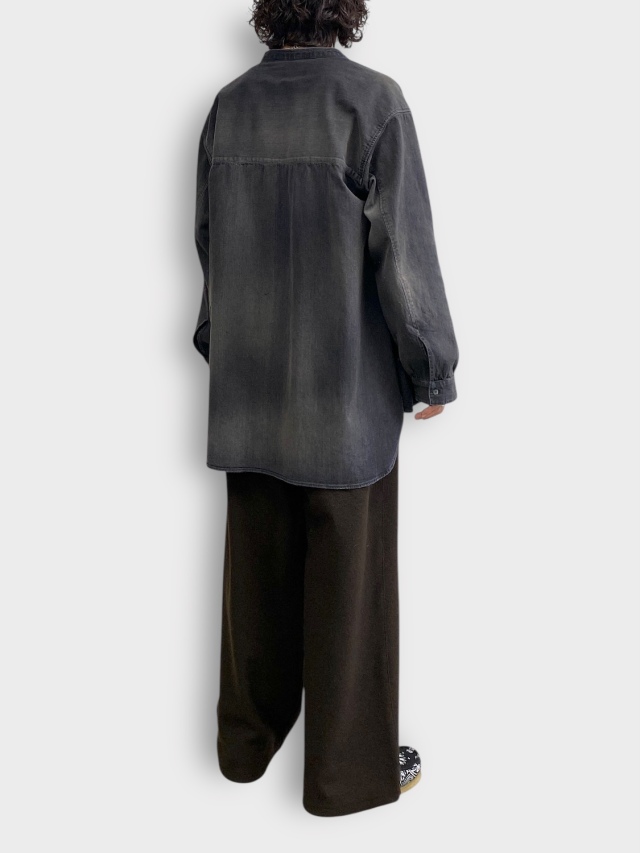 ANCELLM DENIM BAND COLLAR SHIRT BLACK 2026SS 通販ページ octavia