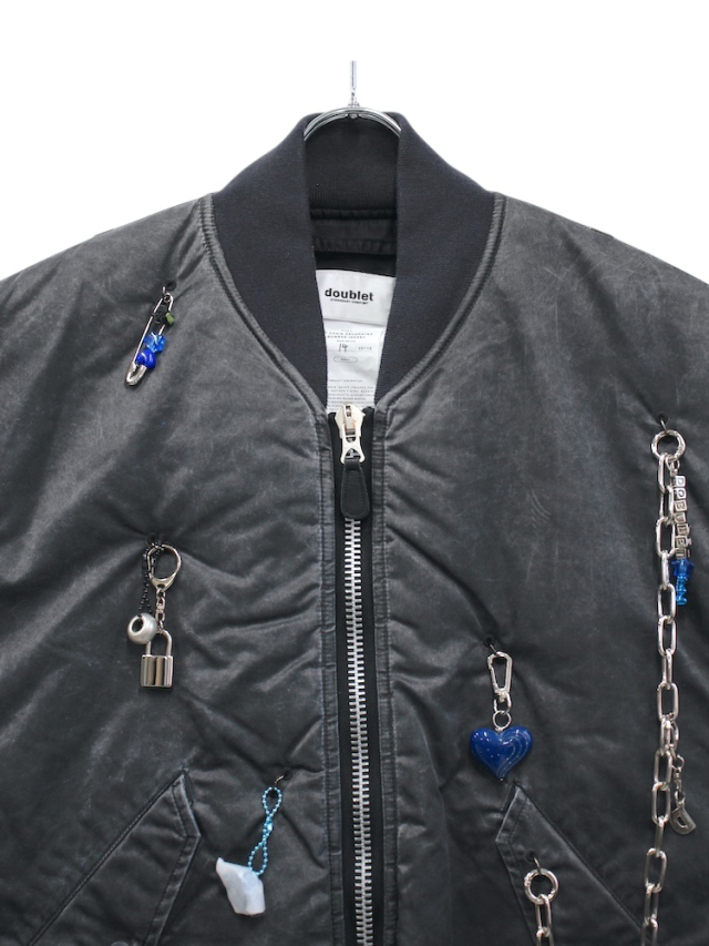 doublet KEY CHAIN DECORATED BOMBER JACKET GREY 通販商品