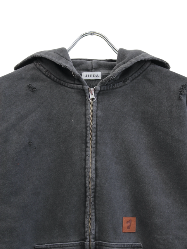 JIEDA DAMAGE PATCH ZIP HOODIE BLACK 通販 商品ページ octavia