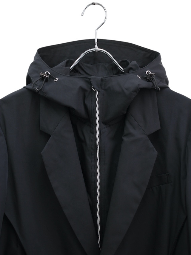 BALCKSTRAPブラックストラップ【TEAM HOOD】紺 フードウォーマー NVRFRGT DETACHABLE HOODED BLAZER BLACK 通販 商品ページ
