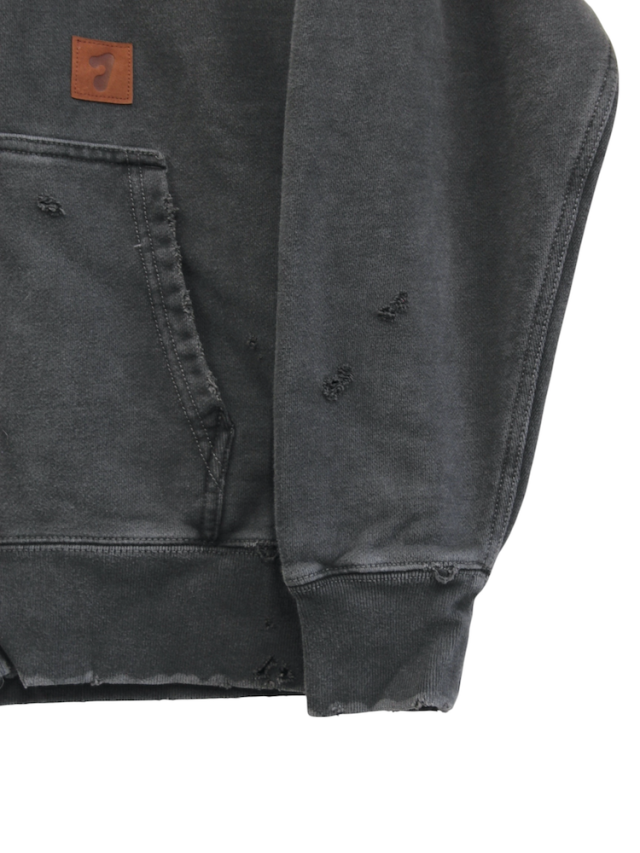 JIEDA DAMAGE PATCH ZIP HOODIE BLACK 通販 商品ページ octavia