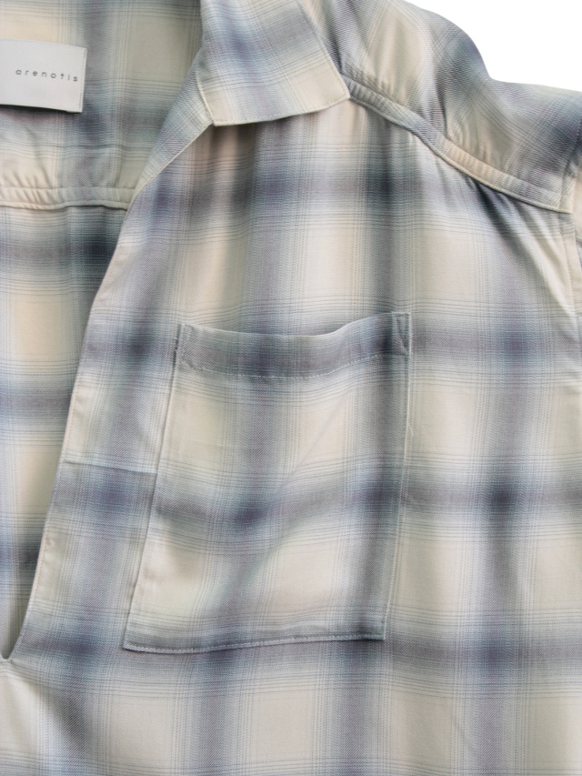 arenotis Rayon Ombre Gathered Skipper Shirt WHITE 2025AW 通販