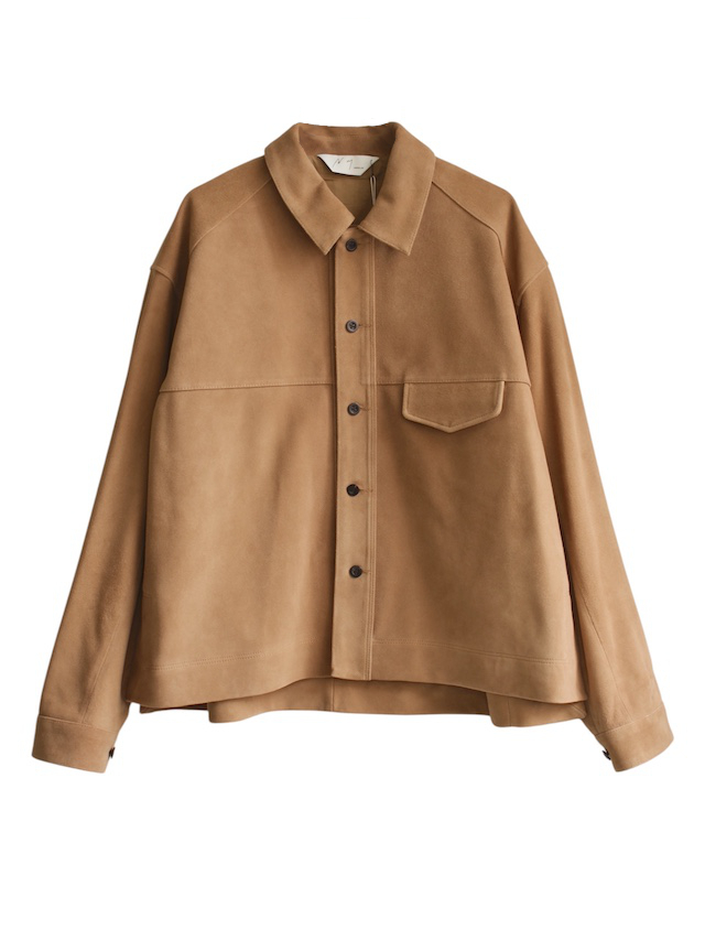 ANCELLM SUEDE SHORT SHIRT JACKET BROWN 通販ページ octavia