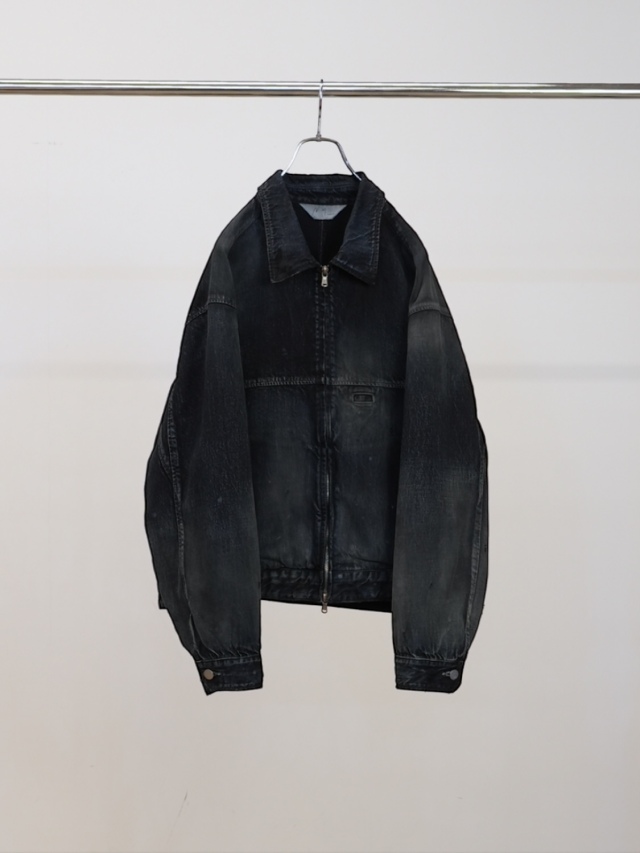 ANCELLM DENIM ZIPUP JACKET BLACK 2026SS