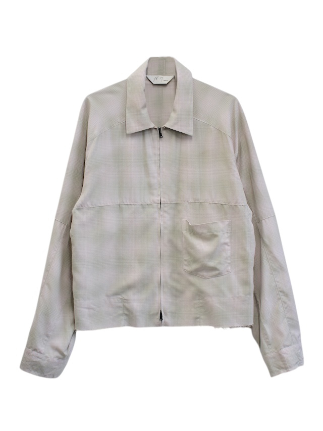 トップス ANCELLM OMBRECHECK SHORT ZIPUP SHIRT ANCELLM - OMBRECHECK SHORT ZIPUP SHIRT | BROWN | ジップ