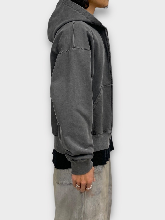 KANEMASA PHIL. 36G FINE SWEAT ZIP HOODIE CHARCOAL PIGMENT 2026SS