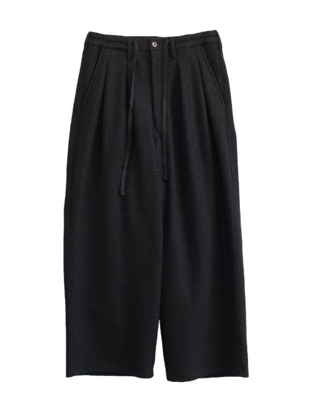 ANCELLM WOOL WIDE EASY TUCK SLACKS BLACK 2025AW 通販ページ octavia